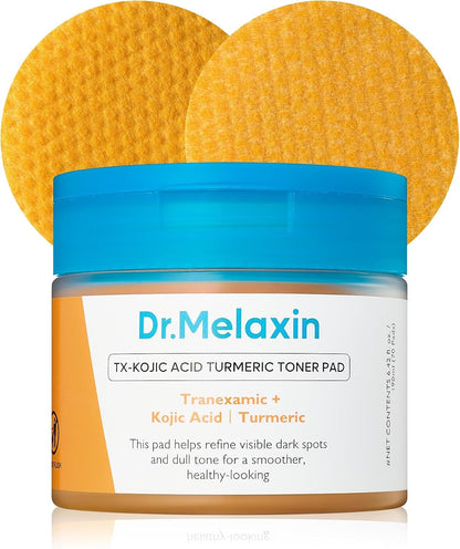 Dr.Melaxin TX Turmeric Toner Pads, 70 Sheets, Tranexamic Acid, Kojic Acid, Turmeric