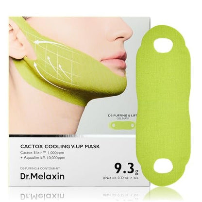 Dr.Melaxin CACTOX V-Lifting Mewing Band – Cactox + Caffeine + Collagen Double Chin Lifting Band for Sagging Jawline & Facial Puffiness 8 pcs (2 pcs)