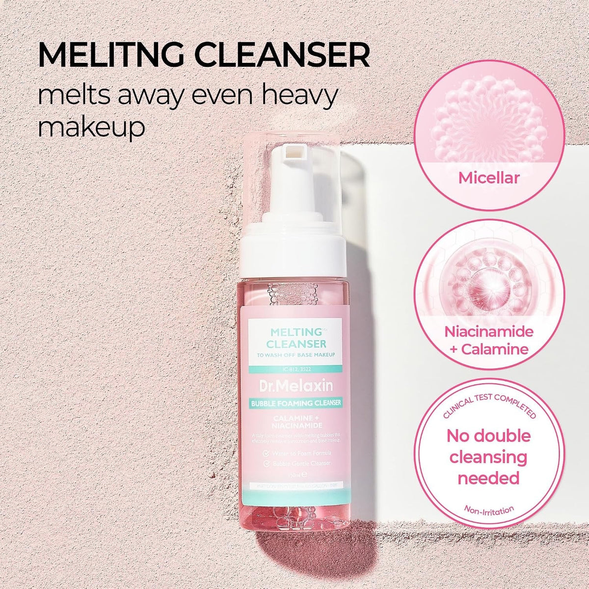 Dr. Melaxin Melting Bubble Cleanser – 2-in-1 Makeup Remover + Face Wash