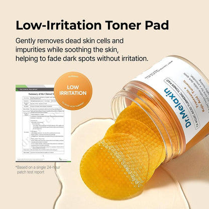 Dr.Melaxin TX Turmeric Toner Pads, 70 Sheets, Tranexamic Acid, Kojic Acid, Turmeric